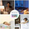Color Changing LED Light Mirror Alarm Clock Built-in 8 Natural Music(White)