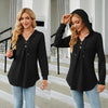 Autumn Winter V-Neck Loose Long Sleeve Hooded Sweatshirt Women Outerwear, Size: XXL(Black)