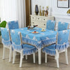 Home Dining Table/Chair Non-Slip Cover, Size: 1 Chair Cover+1 Back Cover(African Elephant Blue)