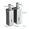 Hotel Stainless Steel Soap Dispenser Home Wall Mounted No Punch Press To Soap Bottle, Style: Square 2 Barrel