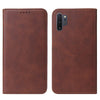 For Samsung Galaxy Note10+ Magnetic Closure Leather Phone Case(Brown)