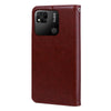 For Xiaomi Redmi 10A 4G Rose Embossed Flip PU Leather Phone Case(Brown)