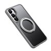 For Samsung Galaxy S25+ 5G Frosted 360 Degree MagSafe Magnetic Holder Phone Case(Grey)