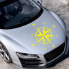 D-366 Compass Pattern Car Modified Decorative Sticker(Yellow)