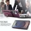 For Samsung Galaxy S25 Ultra 5G Elastic Card Bag Ring Holder Phone Case(Purple)