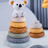 Baby Stacking Nesting Circle Toy Soft Squeeze Building Blocks Sensory Toys, Style: Basic