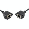 RJ45 Female to Female LAN Extension Cable with Screw Lock, Length:60cm