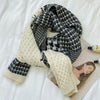 Classic Houndstooth Color Matching Scarf Women Autumn And Winter All-Match Warm Knitted Bib, Length (cm): 190cm(Beige)