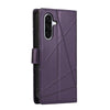 For Samsung Galaxy A26 5G PU Genuine Leather Texture Embossed Line Phone Case(Purple)