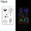 10 PCS Waterproof Color Luminous Tattoo Sticker Face Sticker(EX-033)