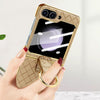For Samsung Galaxy Z Flip5 VIETAO Woven Leather Metal Ring Phone Case(Blue)
