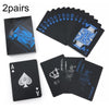 2pairs 54pcs Waterproof Plastic Poker Table Games Cards PVC Magic Playing Cards(Blue)