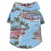 Dog Print Pet Beach Shirt, Blue, M (4-4.5kg)