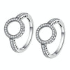 2 PCS Alloy Lucky Circle Diamond Halo Rings, Ring Size:6(White)