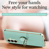 For Samsung Galaxy A36 5G XINLI Straight Edge 6D Electroplate TPU Phone Case with Ring Holder(Mint Green)