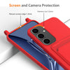 For Samsung Galaxy S25+ 5G Integrated Card Bag Solid Color Liquid Silicone Phone Case with Lanyard(Red)