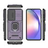 For Samsung Galaxy A56 5G Sliding Camshield TPU + PC Shockproof Phone Case with Holder(Purple)