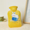 Cartoon Velvet Cover Thickened Explosion-Proof PVC Water-Filled Hot Water Bag, Color: 1000ML Yellow