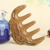 Sandalwood Carved Lotus Leaf Shape Handmade Comb Multifunctional Meridian Massage Thickening Health Comb(Massage Comb)