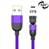 1m 3A Output USB to 8 Pin 540 Degree Rotating Magnetic Data Sync Charging Cable(Purple)
