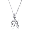 S925 Sterling Silver 26 English Letter Pendant DIY Bracelet Necklace Accessories, Style:H
