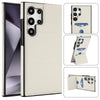 For Samsung Galaxy S24 Ultra 5G Tri-fold Holder Leather Phone Case with Card Slot(White)