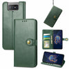 For Asus Zenfone 8 Flip Solid Color Leather Buckle Phone Case with Lanyard & Photo Frame & Card Slot & Wallet & Stand Function(Green)