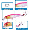 HENGJIA MI094 Simulation Laser Fake Lures Minnow Fishing Baits, Color: 10 Colors Boxed