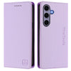 For Samsung Galaxy S24+ / S25+ 5G RC01 Dual-Folded Magnetic Suction RFID Leather Phone Case(Light Purple)
