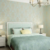Bedroom Living Room Classic Damascus 3D Precision Pressed Non-Woven Fabric Self-Adhesive Wallpaper, Specification: 0.53 x 3 Meters(JA204 Blue)
