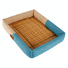 Cooling Pet Mat XL (77x62cm) - Breathable Linen, Khaki Lake Blue