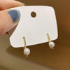 Temperament Ladies Light Luxury Pearl Double Layer Earrings Diamond Earrings, Specification:EH1456