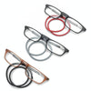 Portable Magnetic Hanging Neck Retractable Reading Glasses +150(Black Frame Red Legs)