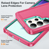 For Samsung Galaxy S25 Ultra 5G Rugged PC Hybrid Silicone Phone Case with Holder(Rose Red+Light Green)