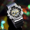 SANDA 3137 TPU Strap Luminous Waterproof Dual Display Electronic Watch(Transparent Silver)