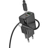 hoco N63 PD30W+QC3.0 Charger Set with 1m Type-C to Type-C Cable, Specification:EU Plug(Black)