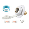 RV Brass Water Inlet Check Valve Yacht Accessories, Color: White+Raw Tape