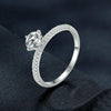 MSR008 Sterling Silver S925 Sparkling Moissanite Ring Zirconia White Gold Plated Jewellery(No.6)