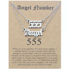 2 In 1 Angel Lucky Numbers Layered Necklace Set Women Collarbone Chain Jewelry, Style: Angel+5 Silver
