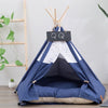 Canvas Pet Tent Bed, Medium, Navy Blue, For Cats & Dogs