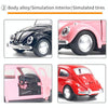 1:36 Beetle Classic Car Open Door Alloy Car Model Pull Back Children's Toy Car(Light Pink)