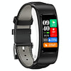 K60 1.08 inch Leather Band Earphone Detachable Life Waterproof Smart Watch Support Bluetooth Call(Black)
