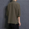 Men Loose Embroidery Hanfu Robe Cardigan, Size:L(Green)