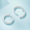 SCE1772 S925 Sterling Silver Platinum-plated Hoop Earrings, Size: M