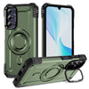 For Samsung Galaxy A15 Lens Holder MagSafe Phone Case(Army Green)