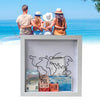 15 x 15cm Travel Shadow Box Frame with Slot for Keepsakes,Money,Ticket(White)