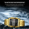 BINBOND B2311 30m Waterproof Men LED Luminous Multifunctional Quartz Watch, Color: Leather-Metal-Black