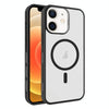 For iPhone 12 Frosted Translucent Side Ice Fog Cooling MagSafe Phone Case(Black)
