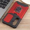 For Samsung Galaxy S24 FE 5G Camera Shield Card Slot PC Hybrid TPU Phone Case(Red)