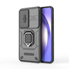 For Samsung Galaxy A56 5G Sliding Camshield TPU + PC Shockproof Phone Case with Holder(Black)